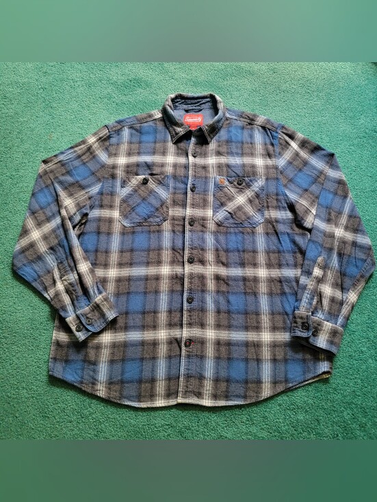 Coleman Other - Coleman Mens XL Long Sleeve Button Down Blue Plaid Flannel Shirt